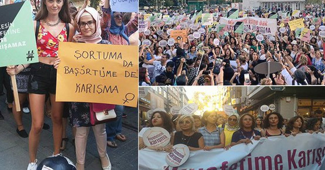 Kadınlar 'kıyafetime karışma' diye haykırdı