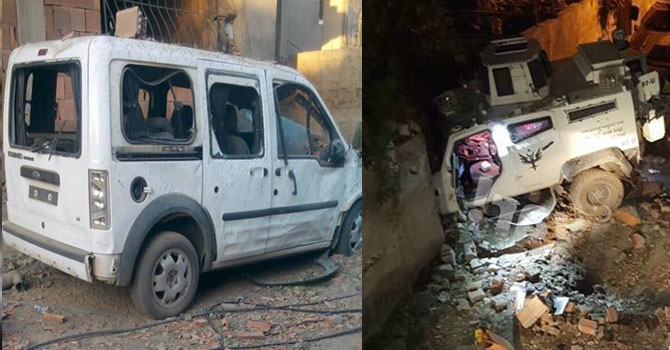 Zırhlı aracın geçişi sırasında patlama