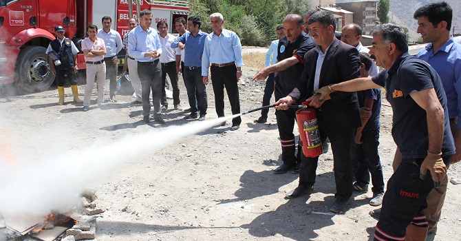 ASP Hakkari il müdürlüğünden yangın tatbikatı